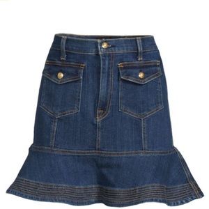 7 For All Mankind Denim Flounce Skirt